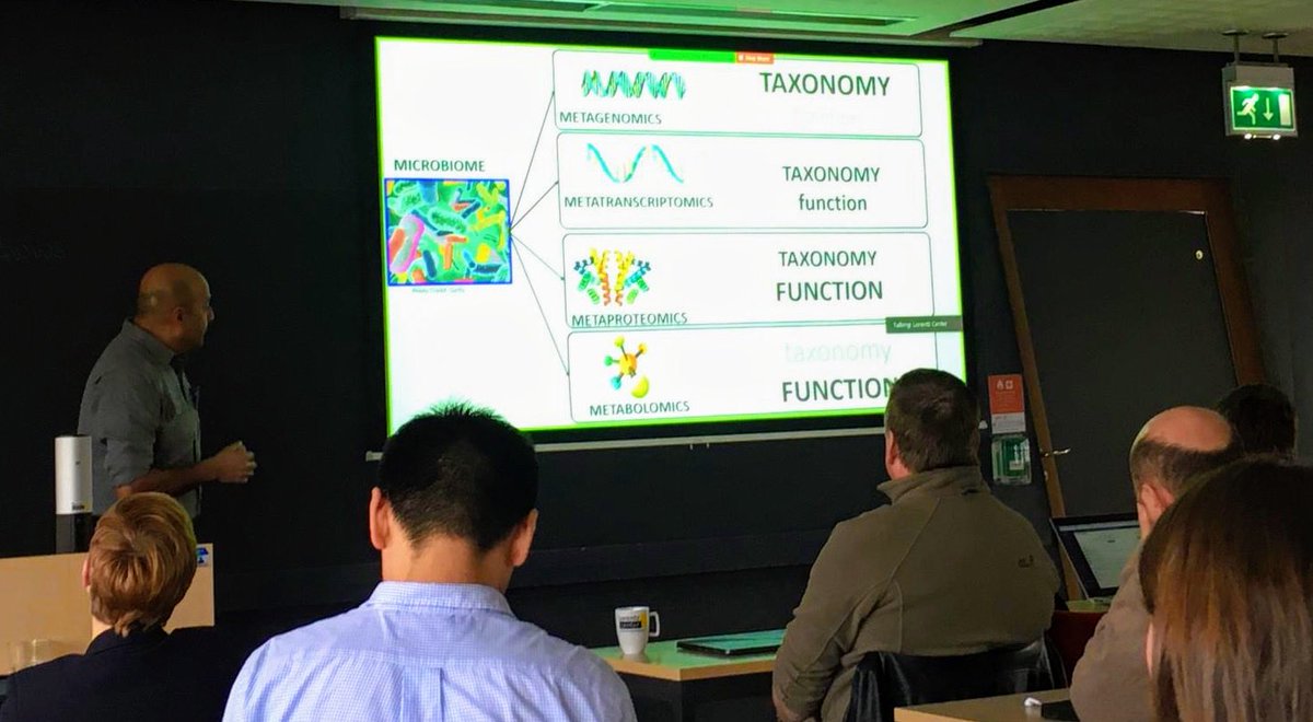 usegalaxyp's tweet image. @pratikomics presents talk on #metaomics (#metagenomics #metatranscriptomics #metaproteomics #metametabolomics) tools and workflows in #microbiome research within #usegalaxy framework at the #awcls20 in ⁦@lorentzcenter⁩ at ⁦@UniLeidenNews⁩