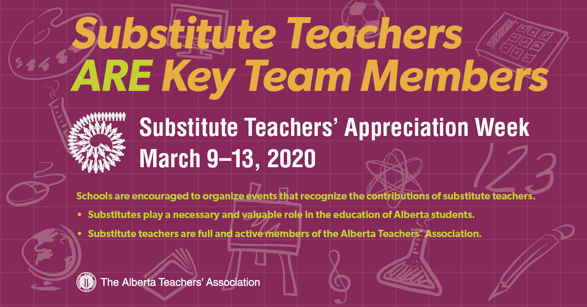albertateachers's tweet photo. Thank you to all of the dedicated substitute teachers in Alberta!  https://t.co/SLnkJiCTta #abed #ableg https://t.co/IhX0HbO6eC