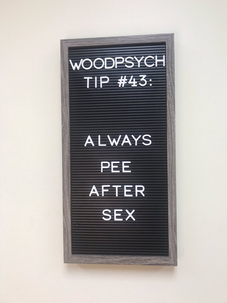 Wood_Psych's tweet photo. #ProTip! #wordstoliveby #mentalhealth #sexualhealth #alwayspeeaftersex #woodpsychotherapy https://t.co/9u795xhIUV