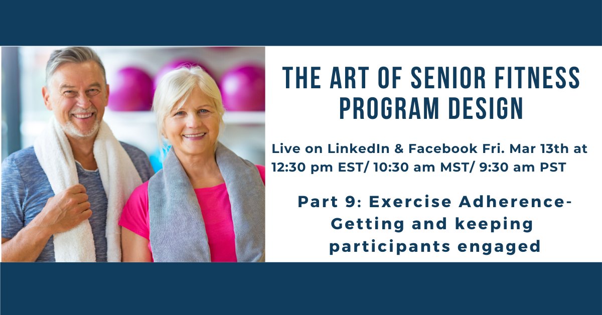 StrongeruF's tweet image. How do you help someone progress from no desire to participate in physical activity, to their first class, to a regular exerciser? Join the conversation live on LinkedIn or Facebook on Friday to discuss exercise adherence strategies. #activeaging #seniorfitness #exerciseadherence