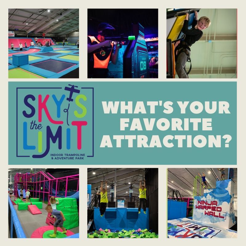 SkysTheLimitKY's tweet photo. GIVEAWAY TIME!  We are giving away 4 free 1-hr jump passes, a large pizza, and a pitcher of soda (value $55).  
*Like and tag 3 friends.*
What is your favorite attraction at Sky's the Limit and what would you like to see in the future?
We will announce the winner on March 20th. https://t.co/xUU887cdlu