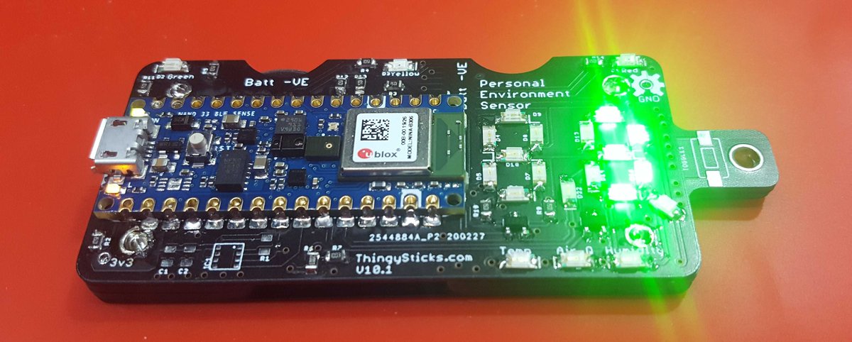 ThingySticks's tweet photo. New version is looking good and working nicely! :-)

#PersonalEnvironmentSensor

#Arduino #Nano33Sense https://t.co/dyawINCf9k