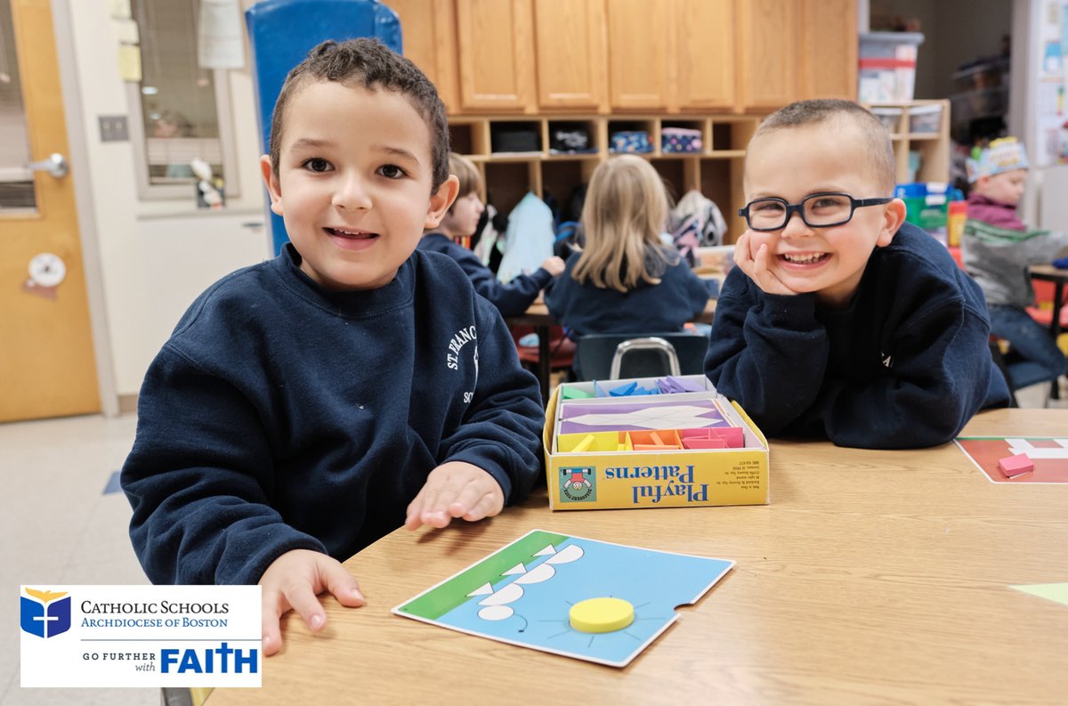 CSOboston's tweet photo. Help your children navigate a sometimes confusing world with an education that prioritizes spiritual, academic, and social development. These children are at St. Francis Xavier School in Weymouth. Learn more and enroll today!: https://t.co/2u5rFveUHM #GoFurtherWithFaith https://t.co/cafFcPJ3m6
