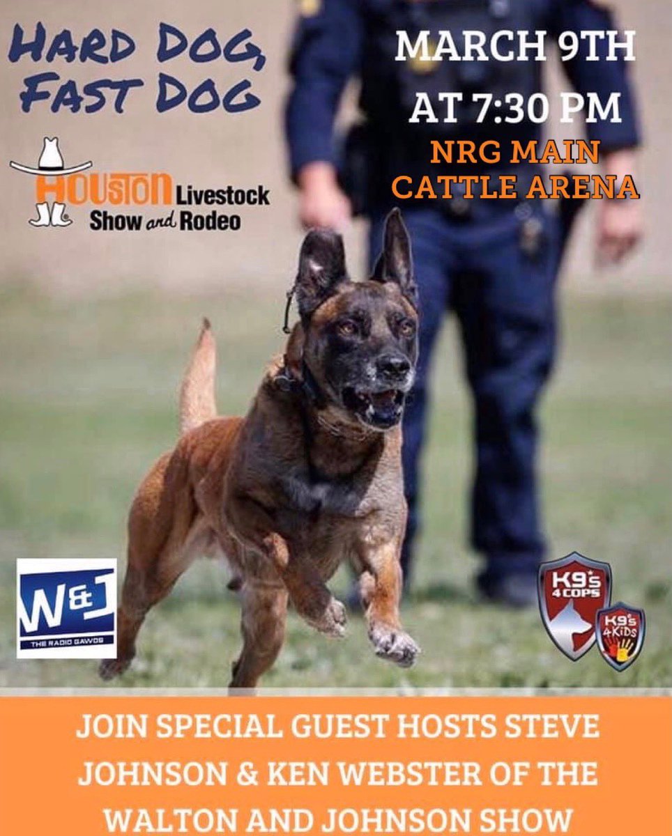 Pct1Constable's tweet image. We're so excited for the #RODEOHOUSTON @K9s4COPs #HardDogFastDog competition tonight! We have 2 #PCT1K9Unit K-9s competing. Deputy Forman &amp;amp; #K9Rudi and Deputy Hernandez &amp;amp; #K9Boni #MotivationMonday #MondayMotivation #k9s4cops #PoliceDogs #K9Unit
