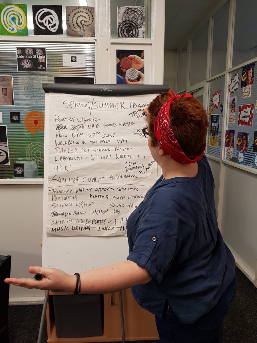 STARprojPaisley's tweet photo. It was a full house this morning for our seasonal #community programme consultation 🤩 Lots of brilliant creative wants & needs alongside existing commitments! #FuturePaisley #BeHeard #Creativity #SupportEquipInclude #Wellbeing #ShiftThePower #ChinUp https://t.co/5WNjMy2jeJ
