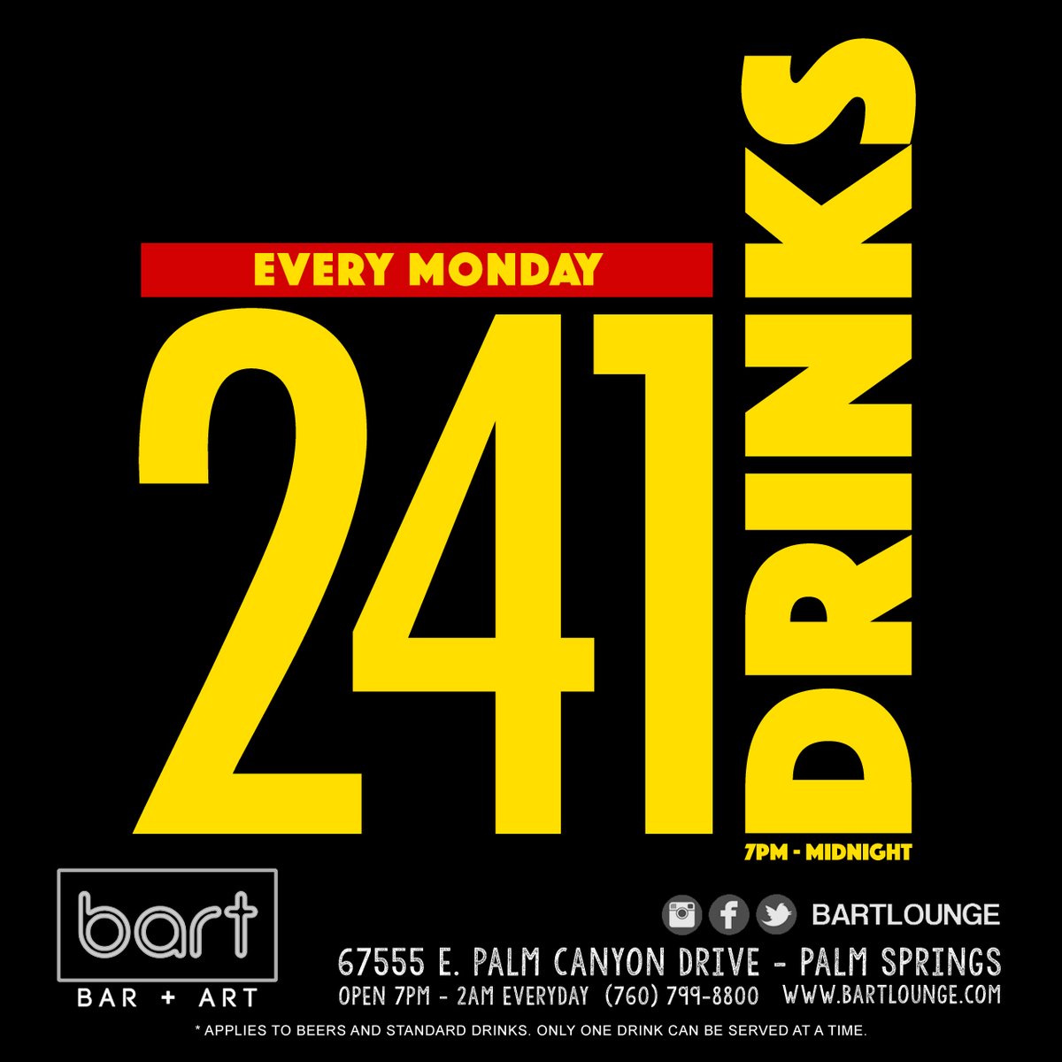 BartLounge's tweet photo. 241 Mondays TONIGHT at Bart Lounge! Get two for the price of one on beers and well drinks (7pm-midnight)! TouchTunes Juke Box! No Cover! Open 7pm-2am! https://t.co/FetI28fUIR