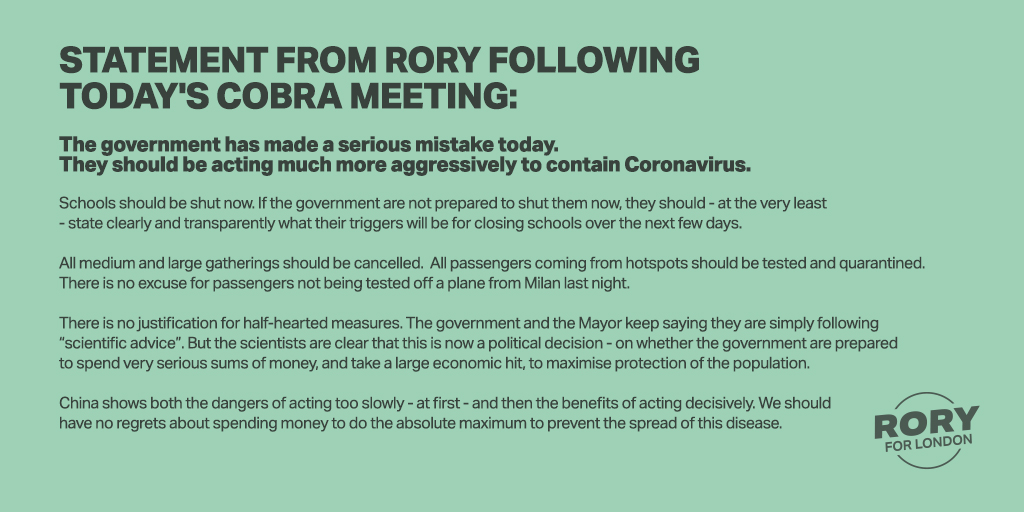 My statement following today's #COBRA meeting. There is no justification for half-hearted measures:
#COVID19