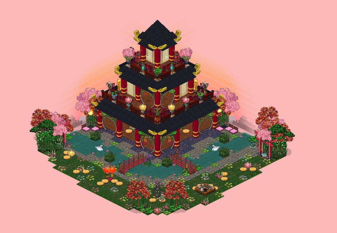 BarneRooms's tweet photo. Japanese Temple🌺🌺

#habbobuild #retroserver #habboroom #habbobuilder #habboretroserver https://t.co/KA0QqYEjHd