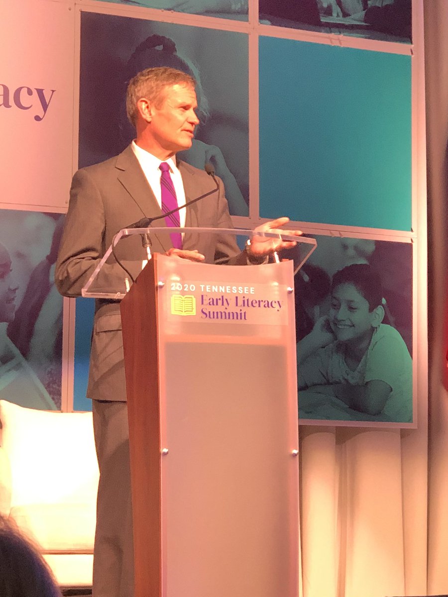 MaloneyLCES's tweet photo. Governor Lee addressing the Early Literacy Summit. He puts the exclamation point on the need for K-2 excellence in reading and literacy #lcespantherptoud https://t.co/gLN32tEpTP
