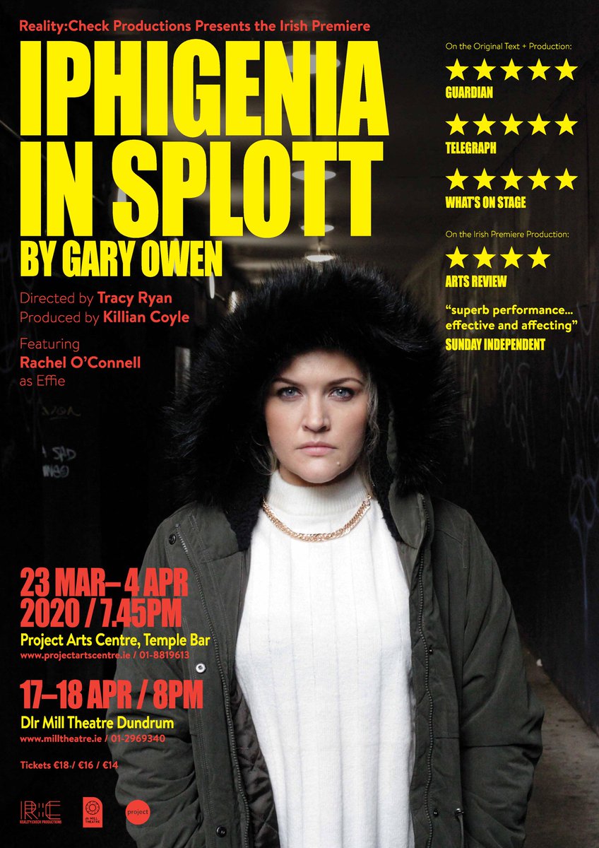 Reality_Check_1's tweet image. Following a hugely successful run of performances in the UK, the Irish premiere production of this newly imagined incredible story returns once more to Dublin with Reality:Check Productions.

#IphigeniainSplott by Gary Owen 

@projectarts @MillTheatre
