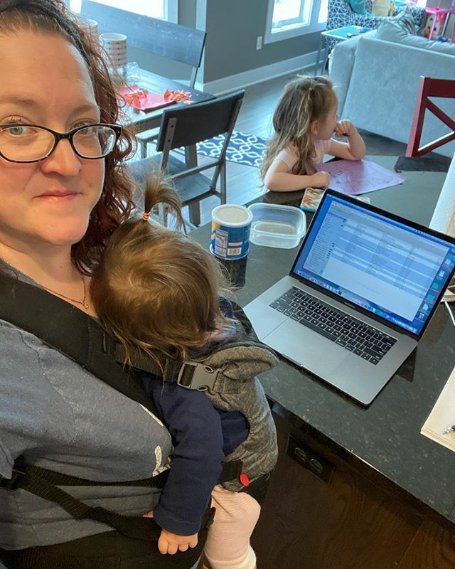 amberbouthot's tweet image. Here’s what it looks like when I’m on deadline and I have both girls at home for the day. #bossmom #momlife #multitaskingmom ift.tt/3aE9V6Z