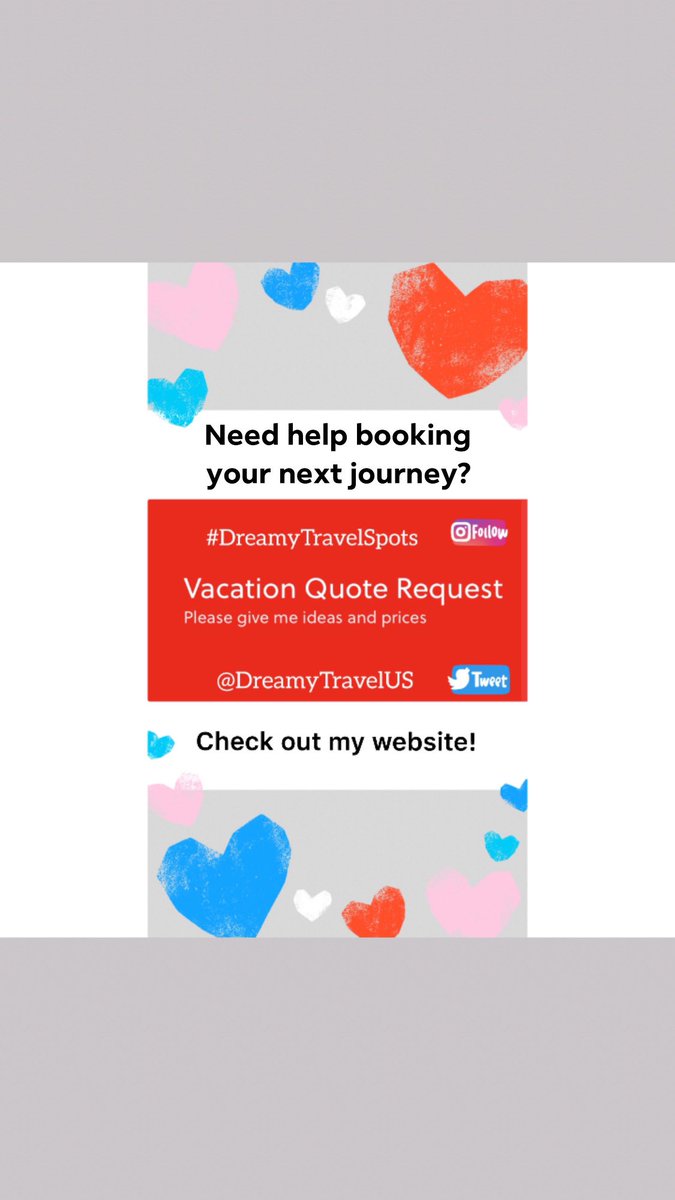 DreamyTravelUS's tweet photo. Don’t let COVID-19 get you down. Book today! #DreamyTravelSpots #TravelSpot
#traveltheworld #exploringourglobe
#PureMichiganTravelAgent
#FamilyTravels
#beyou #instatravel #worldingram https://t.co/pRntug6DTb