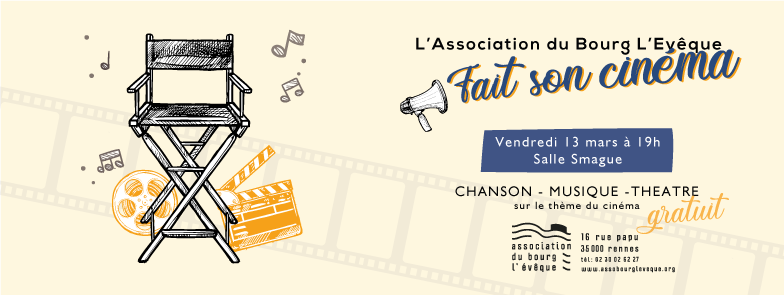 bourgleveque's tweet photo. 🎬 Rendez-vous en salle Smague le vendredi 13 mars à 19h pour une soirée autour du thème du cinéma ! https://t.co/xD59ehSZjA