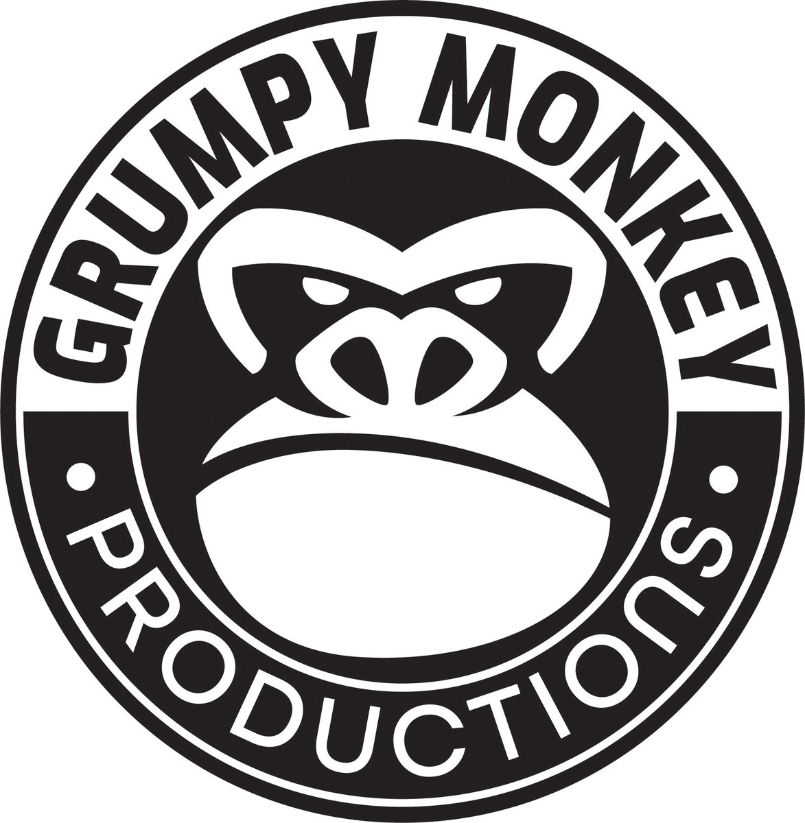 zeecreative's tweet photo. This is a simple black and white logo created for Grumpy Monkey Productions, but will look great in any color. #grumpymonkey #logodesign #graphicdesign #bwdesign https://t.co/0QMAPhQLiX