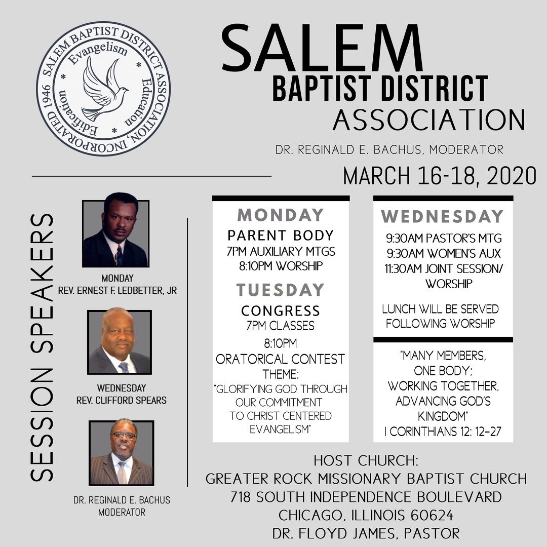 BachusReginald's tweet photo. Salem District’s Monthly Session
March 16-18, 2020
#SALEMDISTRICT #SBDA https://t.co/gp5wLsD07S