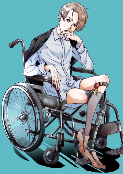 車椅子さん完成。今回は丁寧な彩色より、ザクザク感覚で塗っていきました。そして光をふんだんに散りばめました。かわいいしかっこいい。 