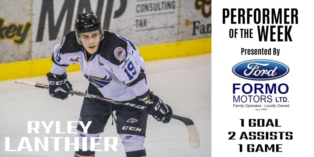 SVStampeders's tweet photo. PERFORMER OF THE WEEK | @lanthier_ryley is the @formomotors Performer of the Week. The 20-year-old from Surrey, BC, collected 1 goal, adding 2 assists in Game 1 against the Waywayseecappo Wolverines Friday night at the Centennial Arena.

#POTW | #FearTheStampede https://t.co/lNffzSuPls