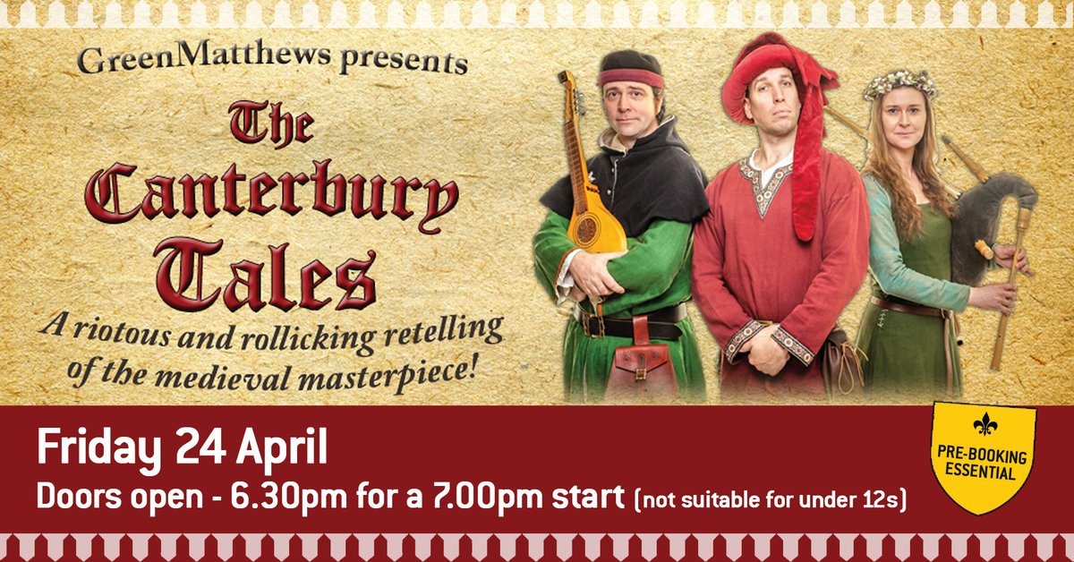 TamworthCastle's tweet image. The Canterbury Tales - a riotous and rollicking retelling of the medieval masterpiece!
Fresh from a National Tour, GreenMatthews present six of the best loved tales in our Great Hall. The show is fast, furious, occasionally filthy and invariably funny. 
tamworthcastle.co.uk/whats-ticket?w…