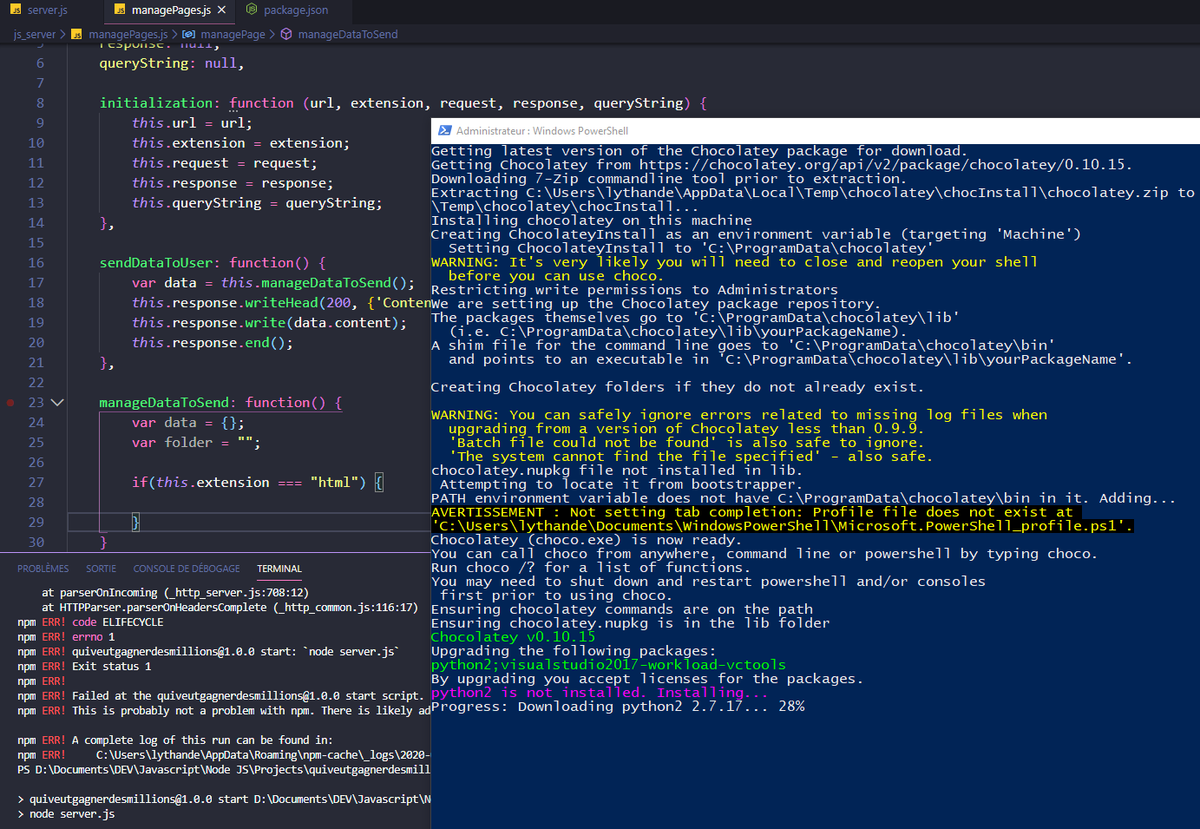 LythandeLister's tweet image. Mon petit bordel du lundi 😊
#nodejs #learning #learningnodejs #javascript