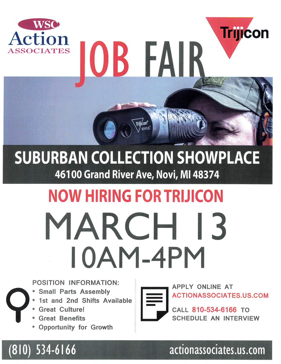 SCShowplace's tweet photo. @Trijicon holding job fair at the Showplace this Friday! Details: https://t.co/LCHvLEXVHq