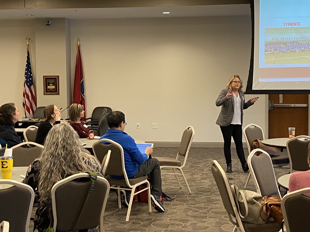 BeckyAshe's tweet photo. S/O to @etsu STEM Innovation Hub for hosting today’s workshop on applying for #STEMdesignation. School leaders filling the rooms to hear @justnivens and N Lay from Elk Valley Elem share their Designation journeys @theTSIN @KCS_District https://t.co/r06Ft8uWnp