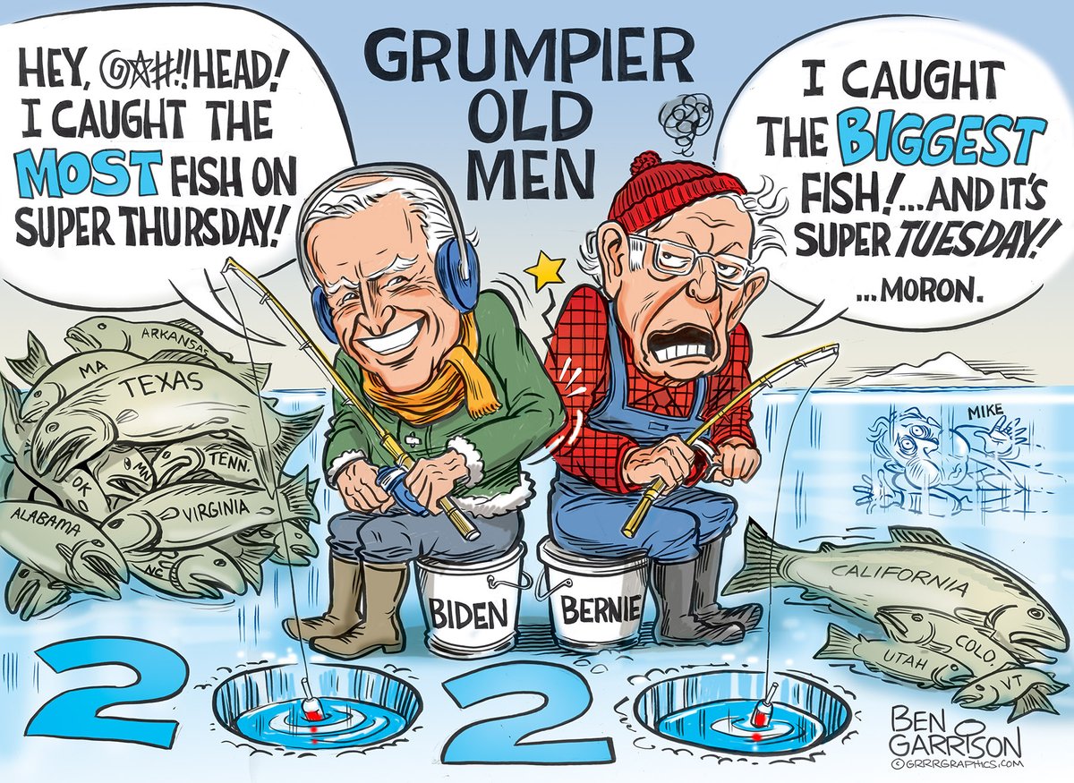 Fiery But Mostly Peaceful Grrrgraphics Cartoons On Twitter Michigan Poll Joe Biden Crushing Bernie Sanders By 24 Points Flashback Bengarrisoncartoon Even Grumpier Old Men Https T Co L3r1egej1u Https T Co Rhwbcdbkee