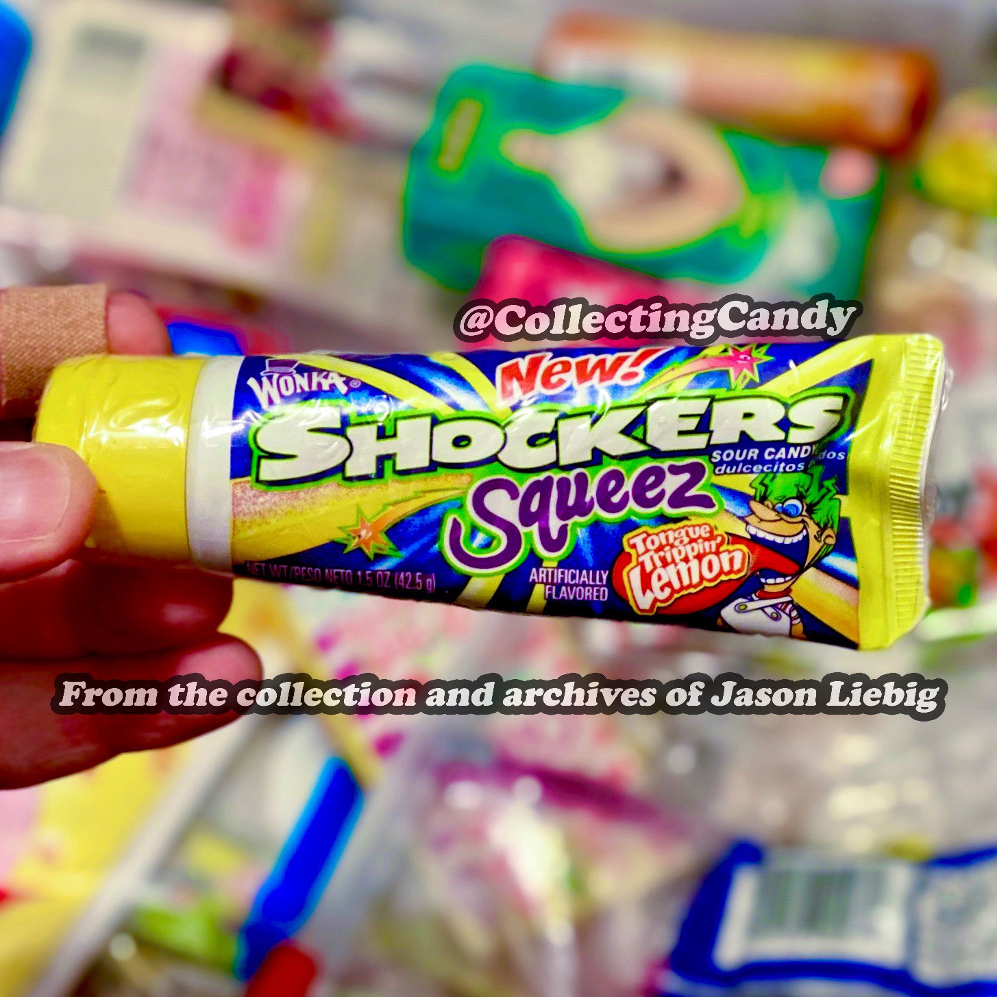 Jason Liebig on X: Back in 2004-2005, Nestle-Wonka made a Sweetarts  Shockers Sqeez candy. This “Tongue Trippin' Lemon” tube is one of a couple  different flavors they had at the time. Pretty