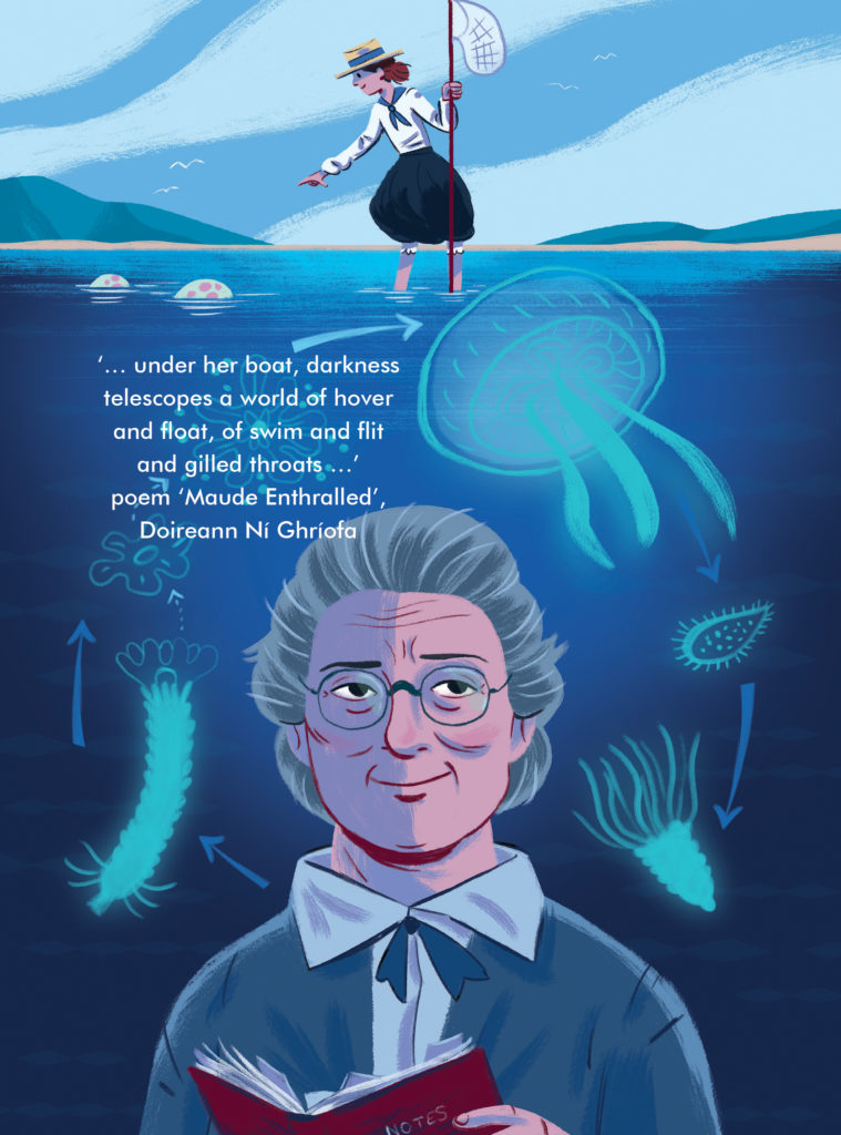 Maude Delap. 1866-1953. Born in Co Donegal but raised on Valentia Island. From a girl, she was a self-taught marine biologist! 1st person to breed jellyfish in captivity, & so observed their full life cycle for 1st time! Also studied plankton! Has a rare anemone named after her!