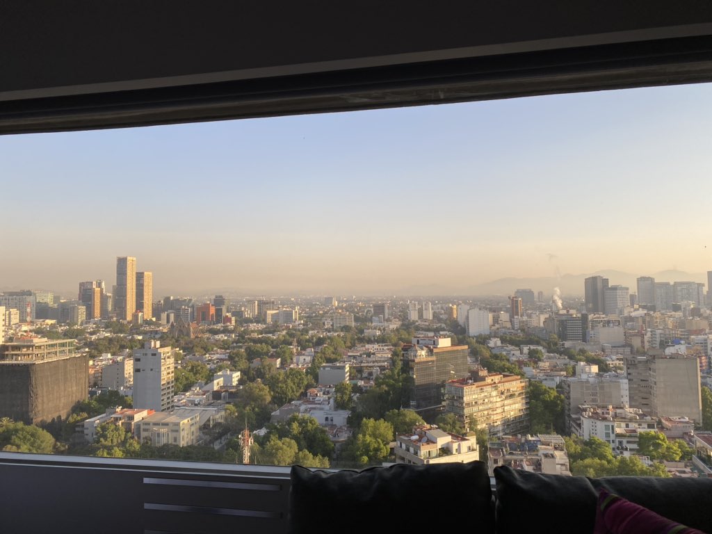 travelingmitch's tweet photo. As you can imagine, I was pretty stoked to wake up naturally this morning from the light pouring in through our windows...

...and THIS VIEW at @InterConHotels  Presidente #MexicoCity. 😊 https://t.co/i6H6DZFzW1