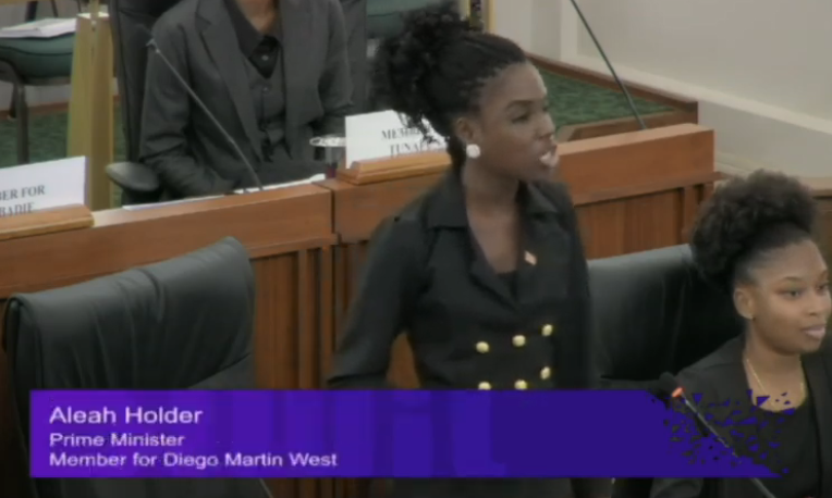 TTParliament's tweet photo. The Prime Minister, Member for Diego Martin West at the #YWiLTT Sitting, Ms. Aleah Holder, is next to contribute to the debate at hand.
#IWD2020
#EachForEqual https://t.co/ggcdrST5VO