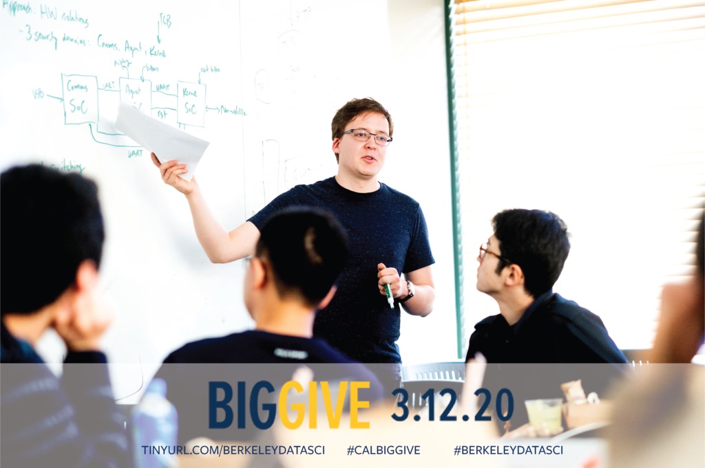 BerkeleyCDSS's tweet image. Are you ready for #CalBigGive? Starting this Wednesday, March 11th at 9pm, you can show your love for #berkeleydatasci by making a donation at tinyurl.com/berkeleydatasci 💙💛