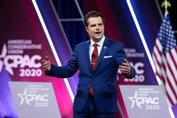 RollingStone's tweet photo. Matt Gaetz, who mocked coronavirus by wearing a gas mask on the House floor, is now in quarantine https://t.co/93JBBUcrnA https://t.co/xo6bvv8Fuf