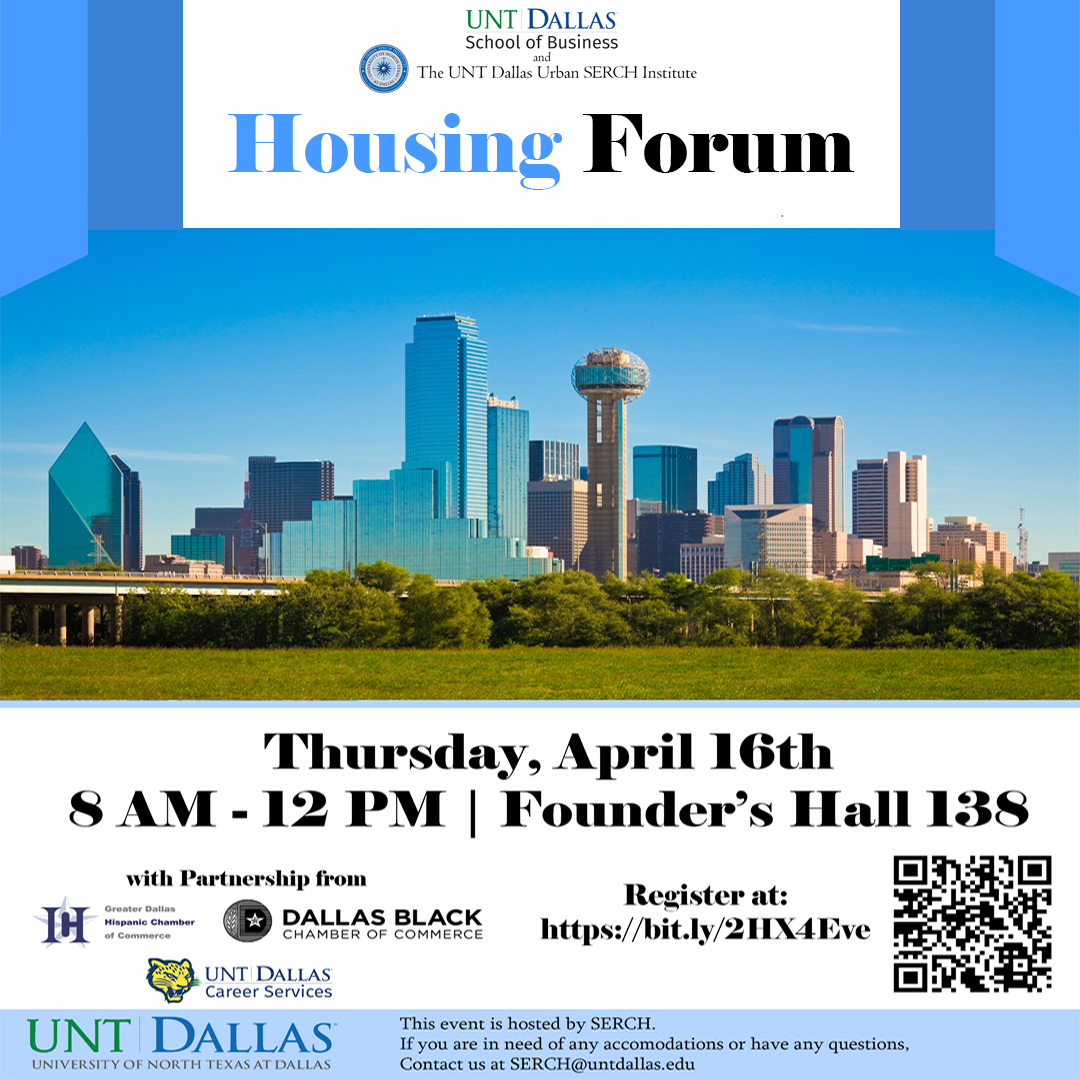 Excited to host our Housing Forum at <a href="/UNTDallas/">UNT Dallas</a> April 16th!  Please register at eventbrite.com/e/housing-foru… for your free ticket! #StateOfHousingInDallas #SouthernDallasDevelopment #Education #Leadership #CityOfDallas