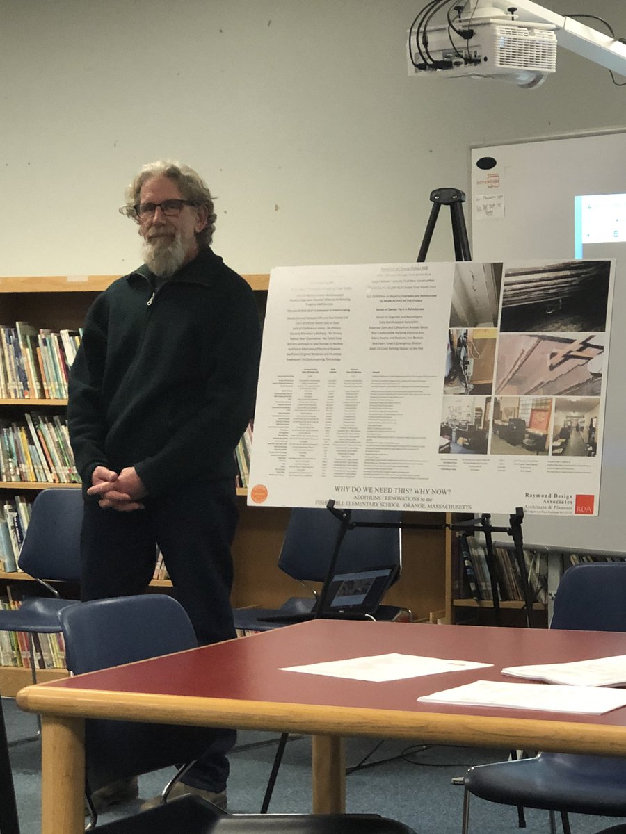 Chair Bruce Scherer, of the Orange School Building Committee sharing with the school committee the solution for the Orange Elementary Schools. #msba #orangema
