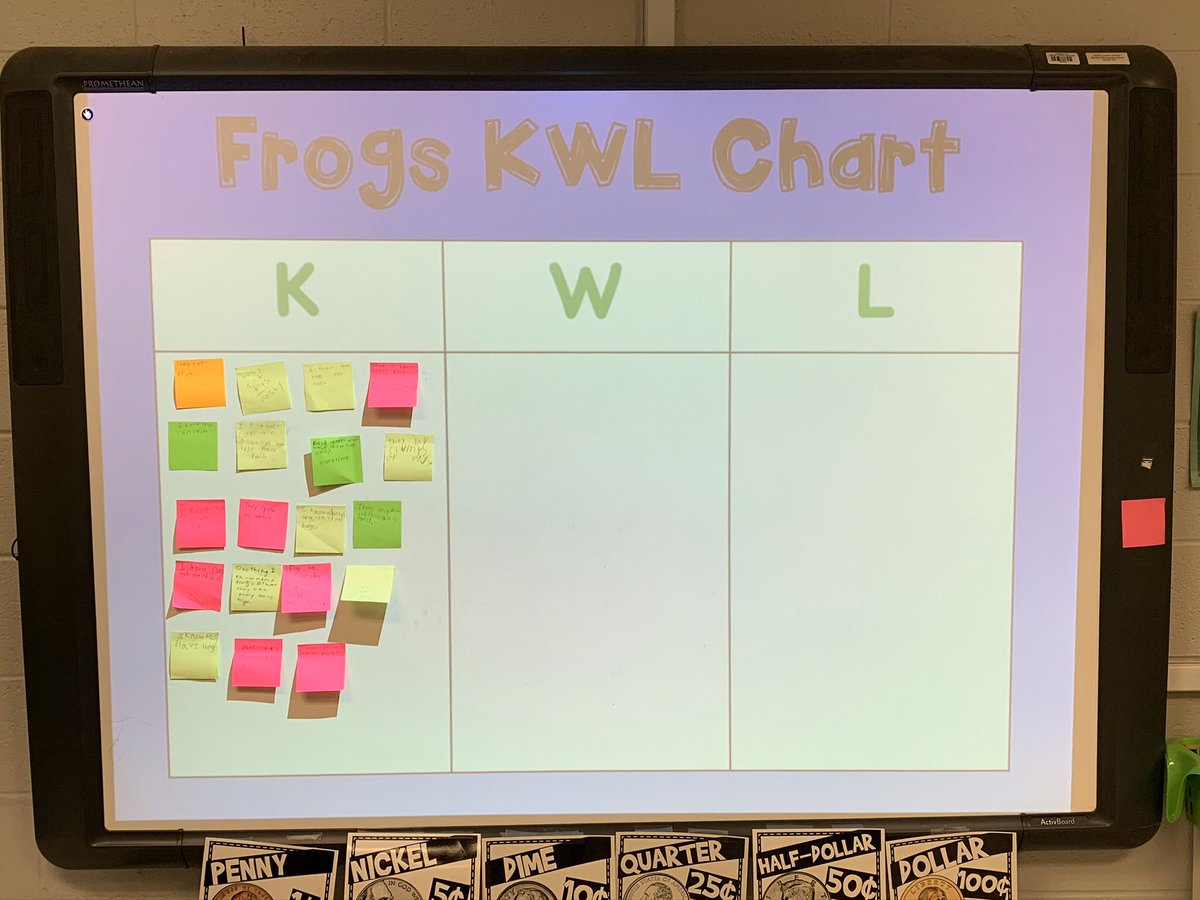 SmithsSafari's tweet photo. We are learning all about FROGS this week! We started out by writing about what we already know on our giant K-W-L chart. Can’t wait to see how this shapes up as the week goes on. #makeitfun #smithsafari #read2beready @BESBartlett https://t.co/6L1Nc3PG2X