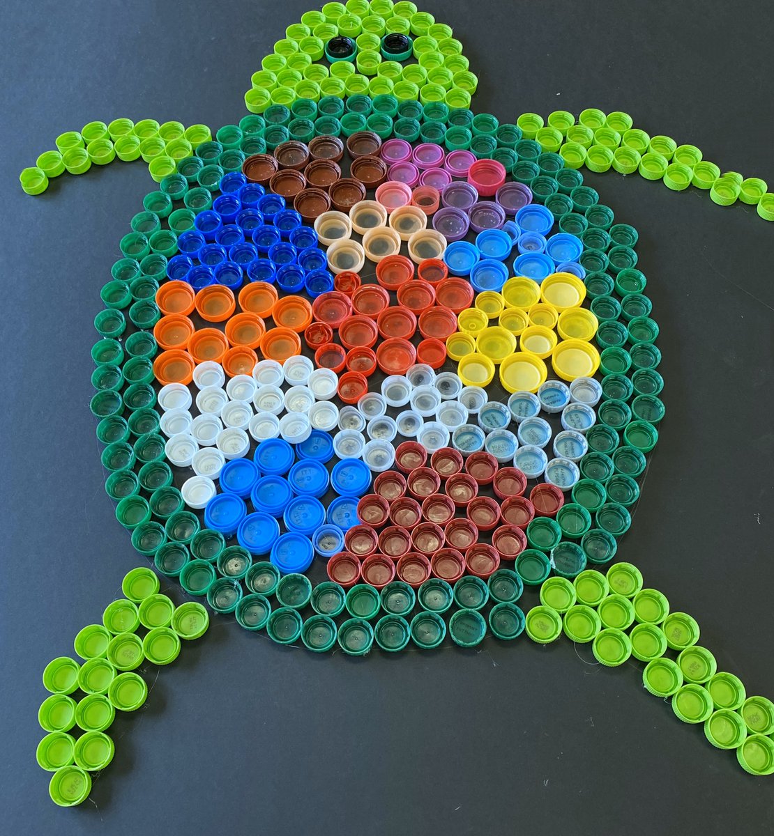 ttownsolpol's tweet photo. One group has finished there bottle cap project! 4 more to go! #NatGeoChallenge #plasticpollution #plasticbagban #plasticfree #plasticbeach #plasticsucks https://t.co/eI2CkzMtLL