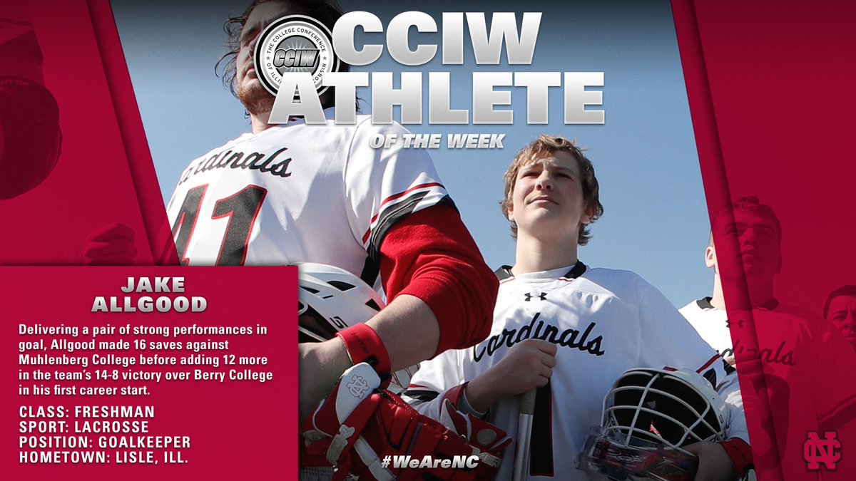 NCC_Athletics's tweet photo. Allgood, Bachinski Sweep @CCIW_Athletics Player of the Week Awards  

https://t.co/TZH6ZPKyij

@NCCMensLacrosse | #WeAreNC 🥍 https://t.co/vk3GcQYwhN