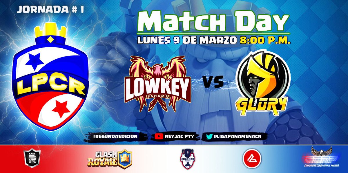 #LPCR l MATCH DAY • JORNADA 1

Simultáneamente se estará también jugando otro importantísimo partido donde dos grandes equipos estarán debutando. 

⚔️ @lowkeypa1 🆚 @TeamGloryPA 
🕗 8:00 P.M. 

#LigaPanameñaCR 🇵🇦