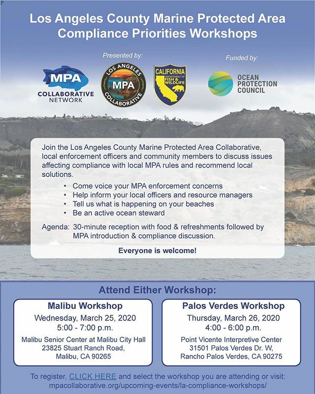 LA County Residents, we want to hear from you! The MPA Collaborative Network is hosting two Marine Protected Area (MPA) Compliance Priorities Workshops for your community on March 25th (Malibu, 5-7 pm) and March 26th (Palos Verdes, 4-6 pm). Attend either… ift.tt/3cJN4sy