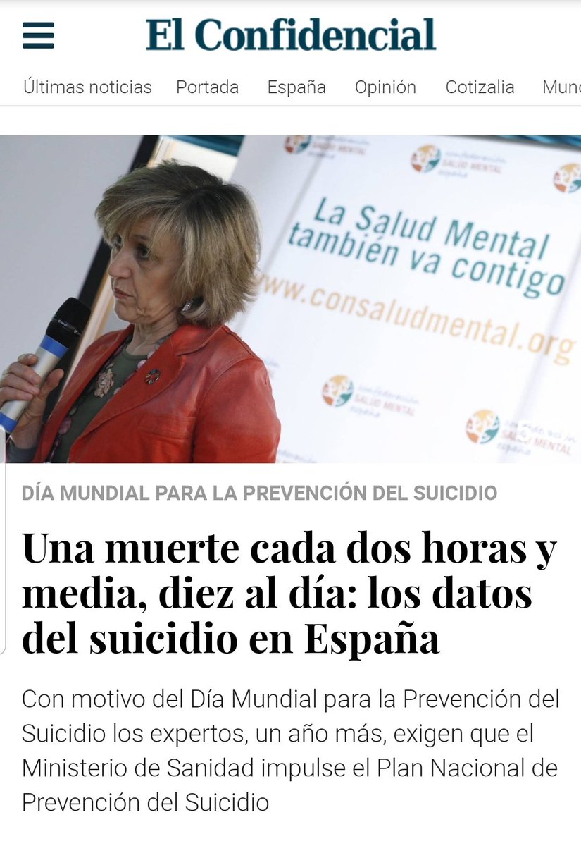 IbonPerezTV's tweet photo. Va otra pandemia
 de la que nadie quiere hablar. Una muerte cada dos horas
 y media, diez al día: 
El suicidio. https://t.co/j3yMQyTcMV