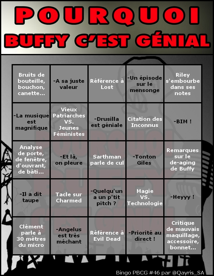 Qayris_SA's tweet photo. Ce soir, enrichissez l'expérience live grâce au #BingoPBCG.
A GAGNER : une journée au Walibi rhône-alpe avec Sarthman.
@PourquoiBuffy
#PBCG https://t.co/WNVsawFLdo