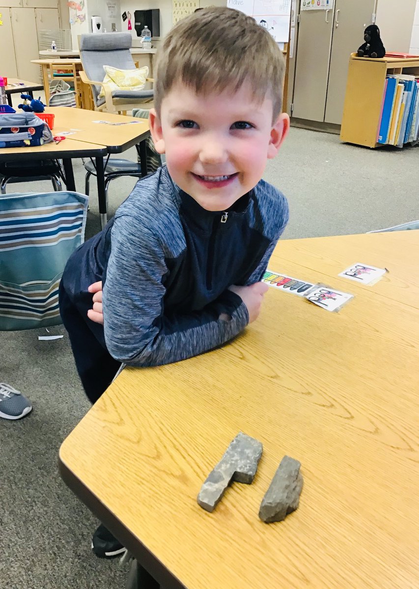 Over the weekend one of my Kindergartners found two rocks that looked like a blend! We loved celebrating his find! #phonicsinnature #proudtobeacreeker ⁦<a href="/CBMillCreek/">CBMillCreek</a>⁩