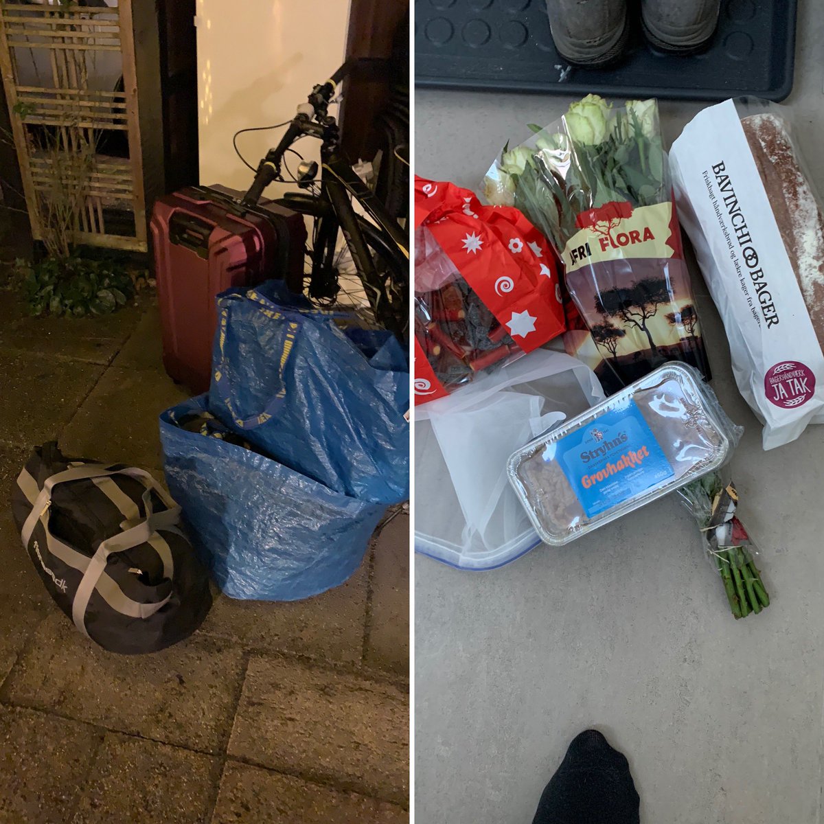 CharlotteGlumer's tweet photo. Overlevelses blomster og mad til min datter, som er i frivillig hjemmekarantæne efter skiferie i Livigno ⛷🥰 jeg fik vasketøj i stedet 👍🏻🤣😍 #corona #sundhed #paspåsundhedssystemet https://t.co/AihJILHma0