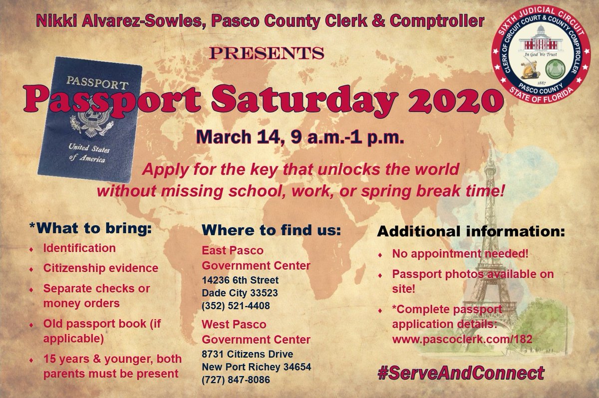 pascoclerk's tweet photo. Counting down: #PassportSaturday 🛂 is, well, SATURDAY! #ServeAndConnect https://t.co/LB2fJTzCWj