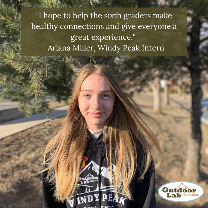 OutdoorLabFound's tweet image. Meet Windy Peak intern, Ariana Miller! Outdoor Lab has helped her make connections with students &amp;amp; other interns. She hopes to get a better idea of what she would like to do after graduating while she's completing her internship.  @AllWheatRidge #interns #InternationalWomensDay