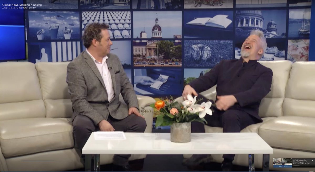 AlbertNerenberg's tweet photo. Had a great time on the CKWS Morning Show with Bill Welychka talking about the documentary Who Farted? 
https://t.co/Jk8fz8LQdH
#AlbertNerenberg #WhofartedMovie #ClimateCrisis #ClimateChange #Flatulence #Farts #CKWS https://t.co/0wS9plTYgb