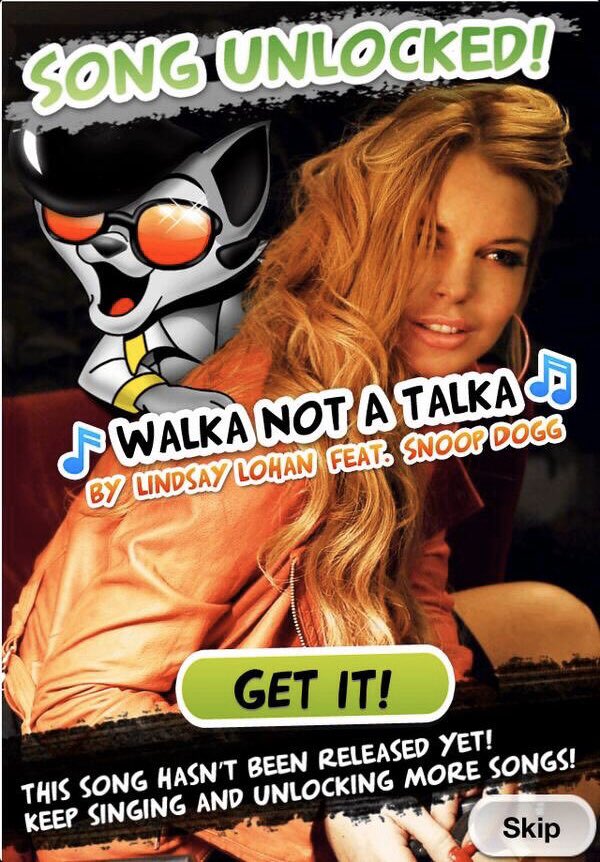In 2013 “Walka Not a Talka” was added to the songs list of the app game  @JustSingIt