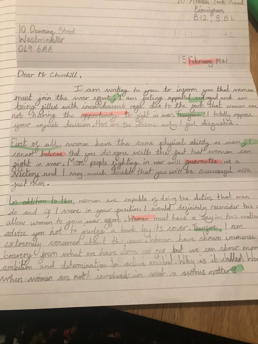 Last week, as part of our WW2 topic and to mark International Women’s Day, we wrote to Winston Churchill to urge him to ensure women in The Wrens were treated fairly. <a href="/AndertonPark/">AndertonParkPrimary</a> #apshistory #apspshe