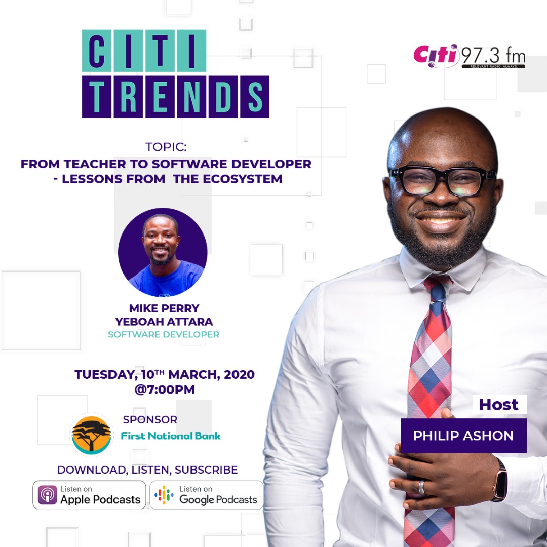 attaradev's tweet photo. I will be sharing my tech journey on #CitiTrends  tomorrow at 7pm GMT with @KofiAshon
TuneIn: https://t.co/GmXAPWVtGu #technology #cititrends #javascript #CodeNewbie #100DaysOfCode #tech https://t.co/dtpY5rsunG
