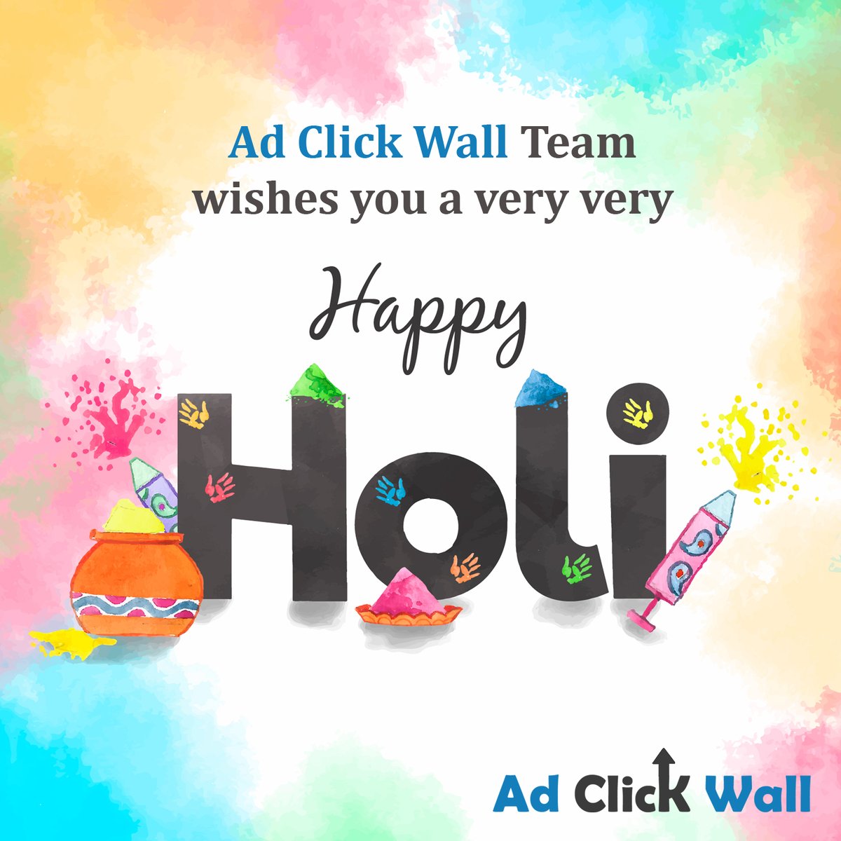 adclickwall's tweet photo. Happy Holi to you and your family. We wish you good health, prosperity and business achievements. May God spray colors of success and prosperity over you and your family. I wish this Holi is as special as it has always been.

#adclickwall #Holi2020 https://t.co/EO0wQVY7ql